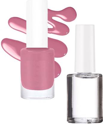 tanvi27 Transparent and pink glossy finish shiny water proof nail polish MULTI COLOR  (Pack of 2)