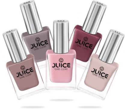 Juice Nail Paint Combo 32 Petal Pink, Camel, Sun Kissed, Dusty Coral, Teddy Brown