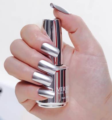 GABBU Silver Mirror Effect Metallic Nail Polish Magic Mirror Effect Chrome Nail Polish Silver