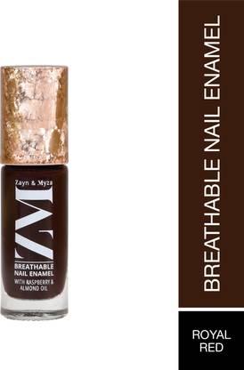 ZM Zayn & Myza Breathable Nail Enamel With Raspberry & Almond Oil, Royal Red Royal Red