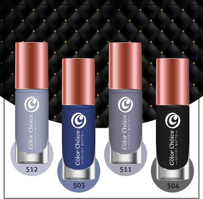 Color Choice Dazzling Glow Long Stable High Definition Nail Polish Combo Set Of 4 - 6ml each Multicolor