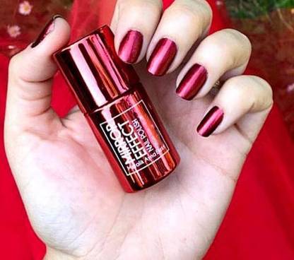ADJD Quick Drying Lasting Metallic Mirror Effect Red Nail Art Polish Red
