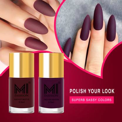 MI FASHION Step Up Your Nail Game With Matte Polish Of Every Season Wine,Purple