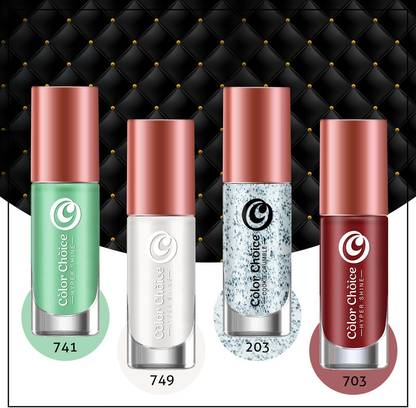 Color Choice Grand Everlasting High Definition Nail Polish Combo Set Of 4 - 6ml each Multicolor