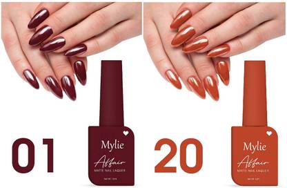Mylie Affair Matte Nail Lacquer Regal Ruby & Tangy Tango Multi Color