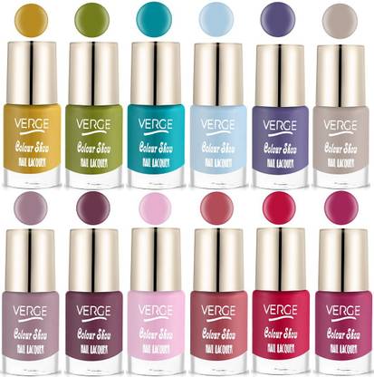 VERGE Colour Show Non Toxic HD Nail Lacquer (LONG STAY & QUICK DRY) (Pack of 12) Subtle CS12_14