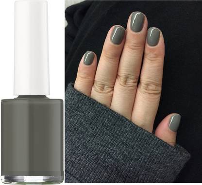 Emijun GLOSSY FINISH WATER POOF NAIL PAINT DARK GREY DARK GREY