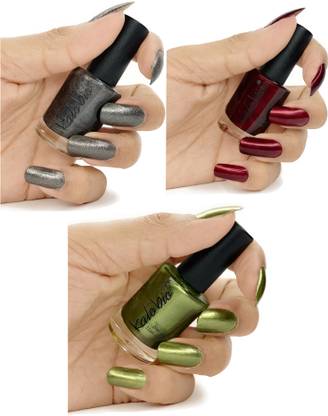 KALOBIO Metallic Nail Enamel - Nightspot, Wine & Venom Green KM4/M5/M6