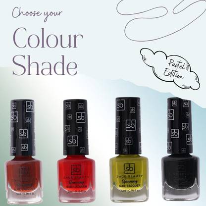 Sage Beauty Gloss Touch Nail Polish, Glossy Gel Finish, Gift Everyday Use Combo-3