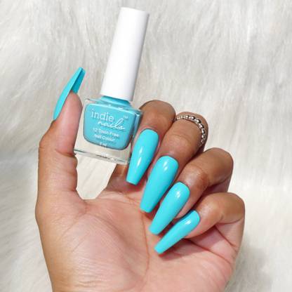 Indie Poolside. Bright Blue Nail Polish for Nail Art Pool Side