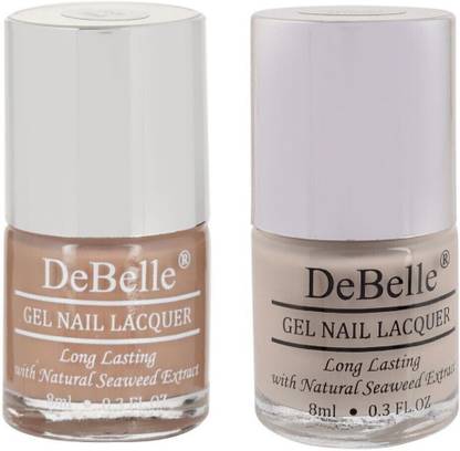 DeBelle Gel Nail Polish Gift Set of 2 Coco Bean (Light Brown) and Natural Blush (Light Nude)