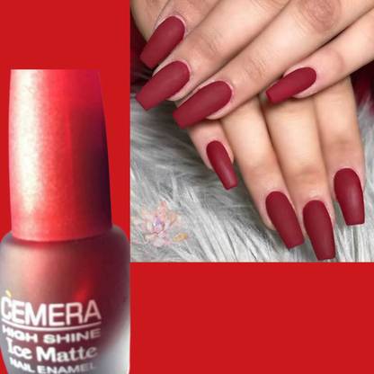 Cemera Maroon Burgendy Ice Matte Nail Polish Maroon