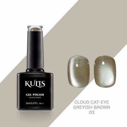 kulis Cloud Cateye UV LED Nail Gel Polish- Magnetic Cat Eye Effect (Greyish Brown 8ml) GREYISH BROWN