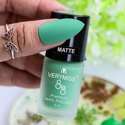 VERYMISS Premium Matte Nail Polish 6ml | Smooth Application | Quick Drying 256-Delicious Green