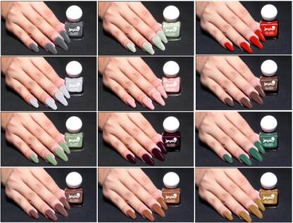 BUSSIN' BEAUTY Long-lasting & Vibrant Nail Paint | Natural Nail Polish with High Gloss Finish 12 Different Shades