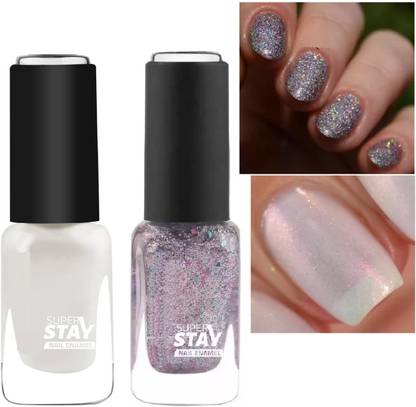 WOONGMI Pearl White & Shimmer Glitter Nail Polish Quick Dry Long Lasting PEARL WHITE, shimmer gliiter