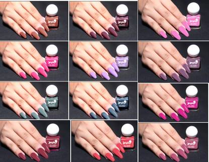 BUSSIN' BEAUTY Glossy Finish Nail Paint | Long lasting, Quick Dry Paint With Chip Resistant | 12 Different Vibrant Kit