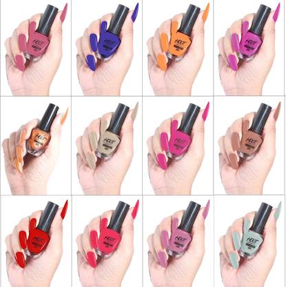 HOOT Long Lasting Nail Polish | Quick dry Nail lacquer Kit With High Glossy Finish | 12 Different Shiny Shades