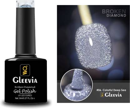 Gleevia Colorful Disco Reflective Glitter UV Gel Polish UV/LED Cured R6 - 8ml Bottle Shade Code R6
