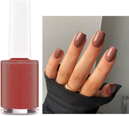 THTC HIGH GLOSSY FINISH- WATER PROOF NAIL POLISH DARK BROWN DARK BROWN