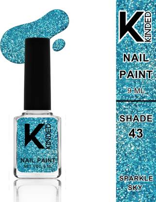 KINDED Nail Paint Lacquer Nail Polish Enamel with One Coat Single Stroke Application Sparkle Sky
