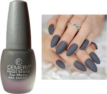Cemera Ash Grey Ice Matte Nail polish Easy And Quick Drying Grey