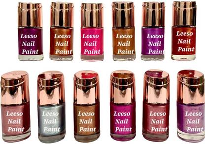 leeso Glossy Rich Pigmentation Quick Drying Formula,Long Lasting Nail Paint Combo Pack multicolor-1