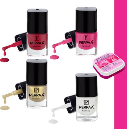 Perpaa High-Shine Long Lasting Non Toxic Professional Nail Polish Set of 4