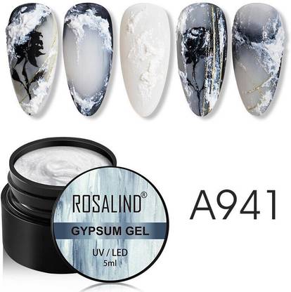 ROSALIND 5ML White Gypsum Gel Polish Create Unique Styles Easily All For Manicure DIY Nail Art Design 3D Gel RL-5ML-A941