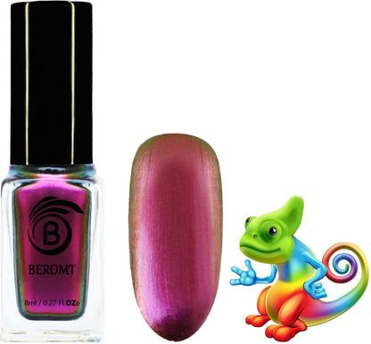 BEROMT CHROME PRISMATIC NAIL POLISH-6001 Dark Pink