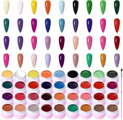 RUBY FACE Gel Paint Nail Art Polish Set-36 Colors Gel Nail Polish Kit with Nail Art Brush for Nail Art Paint Design, Nail DIY Painting Gel Polish Set
