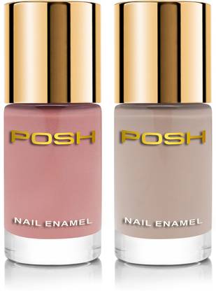 Posh HIGH GLOSS NAIL POLISH, QUICK DRY,TOXIN FREE,9 ML EACH,612,614, CHAMPAGNE PINK, NATURAL BEIGE