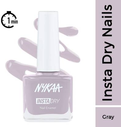 NYKAA Insta Dry Fast Drying Nail Polish Mauve Message 351 Gray(9ml) Grey