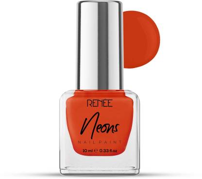 Renee Neons Nail Paint | Quick Drying, Chip Resisting Formula with High Glossy Shine Orange Burst