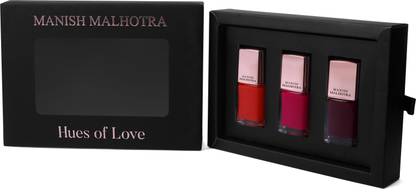 MyGlamm Manish Malhotra Beauty Gel Finish Nail Lacquers KIT-Hues of Love Sienna Crush,Mysterious Muse,Sangria Surprise