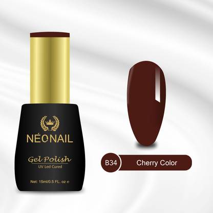 NEONAIL Premium UV Gel Nail Polish 15ml Soak-Off UV LED Cured Gel for DIY Nail Salon B34 Cherry Color