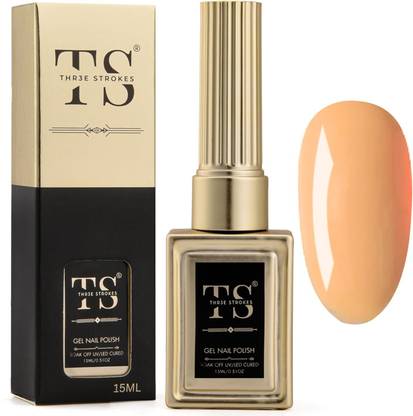 THR3E STROKES Gel Nail Polish UV | Long Lasting, High Gloss, Hema-Free for Nail Art | 04 - Apricot (UV Lamp Needed)