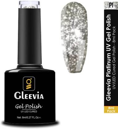 Gleevia Platinum UV Nail 3D Gel Polish for Professionals 8ml Pack P1 Silver