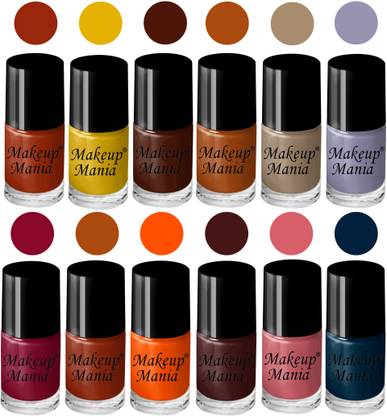 makeupmania Beautiful Nail Polish Set of 12 Pcs (Set # 152) Yellow, Orange, Grey