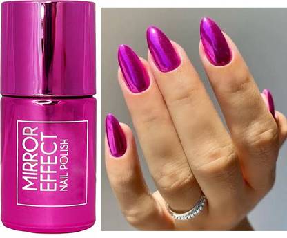 ADJD Magic Mirror Dark Pink Effect Chrome Nail Art Polish Metallic Dark Pink