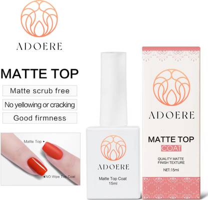 Adoere Nail Polish MATTE TOP COAT Long Lasting Transparent with Smooth Glossy Finish MATTE TOP COAT