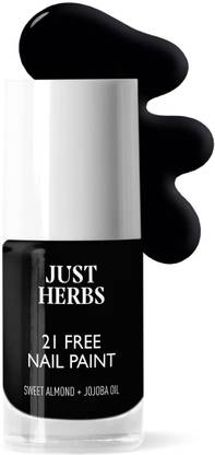 Just Herbs Nail Polish 21 Chemical Free Formula ,Quick Dry, Glossy Black Berry