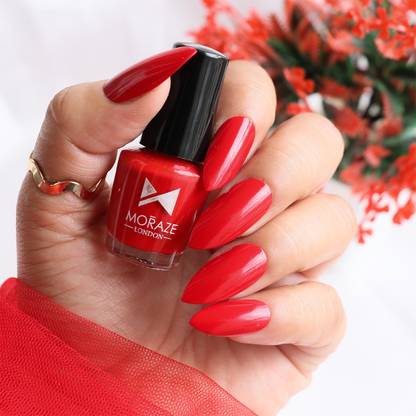 MORAZE Paint Your Own Rainbow Nail Paint | Long Lasting Enamel | Nail Polish | Nail Paint | 5 ML | Red | Shade:- Netflix Netflix