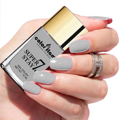 COLOR FLAME Super Stay Color Crush Non UV Long Lasting New Nail Polish Grey