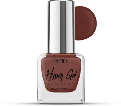 Renee Hyper Gel Nail Paint Toffee Brown | Chip Resisting Formula and High Shine Polish Toffee Brown