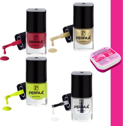 Perpaa High-Shine Long Lasting Non Toxic Professional Nail Polish Set of 4
