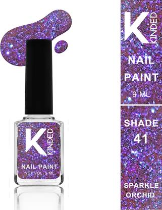 KINDED Nail Paint Lacquer Nail Polish Enamel with One Coat Single Stroke Application Sparkle Orchid