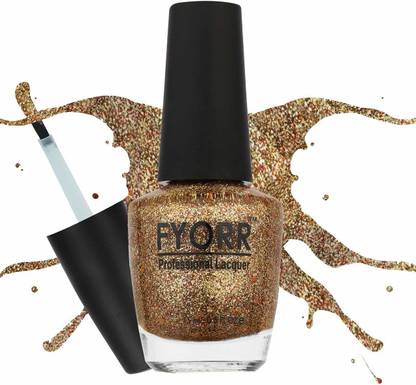 FYORR 15ML Quick Dry Long Lasting Smooth Finish Glitter Nail Polish Golden Forest