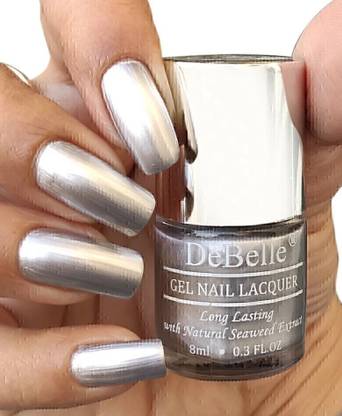 DeBelle Gel Nail Polish Metallic Silver 8 ml- Chrome Silver