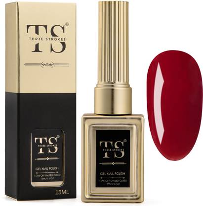 THR3E STROKES Gel Nail Polish UV | Long Lasting, High Gloss, Hema-Free for Nail Art | 90 - Red Devil (UV Lamp Needed)